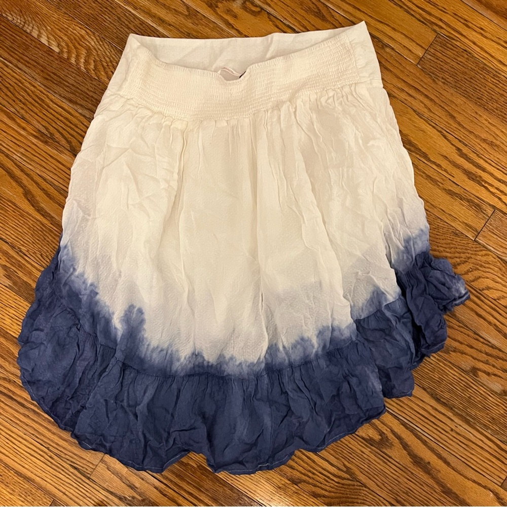 Free People Blue & White Tie-Dyed Skirt- Medium